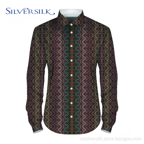 Custom printed long sleeve polyester shirt